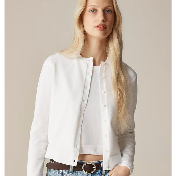 J Crew Jackie Cardigan Sweater S White NWT Button Front CJ755 J.Crew - Picture 1 of 5